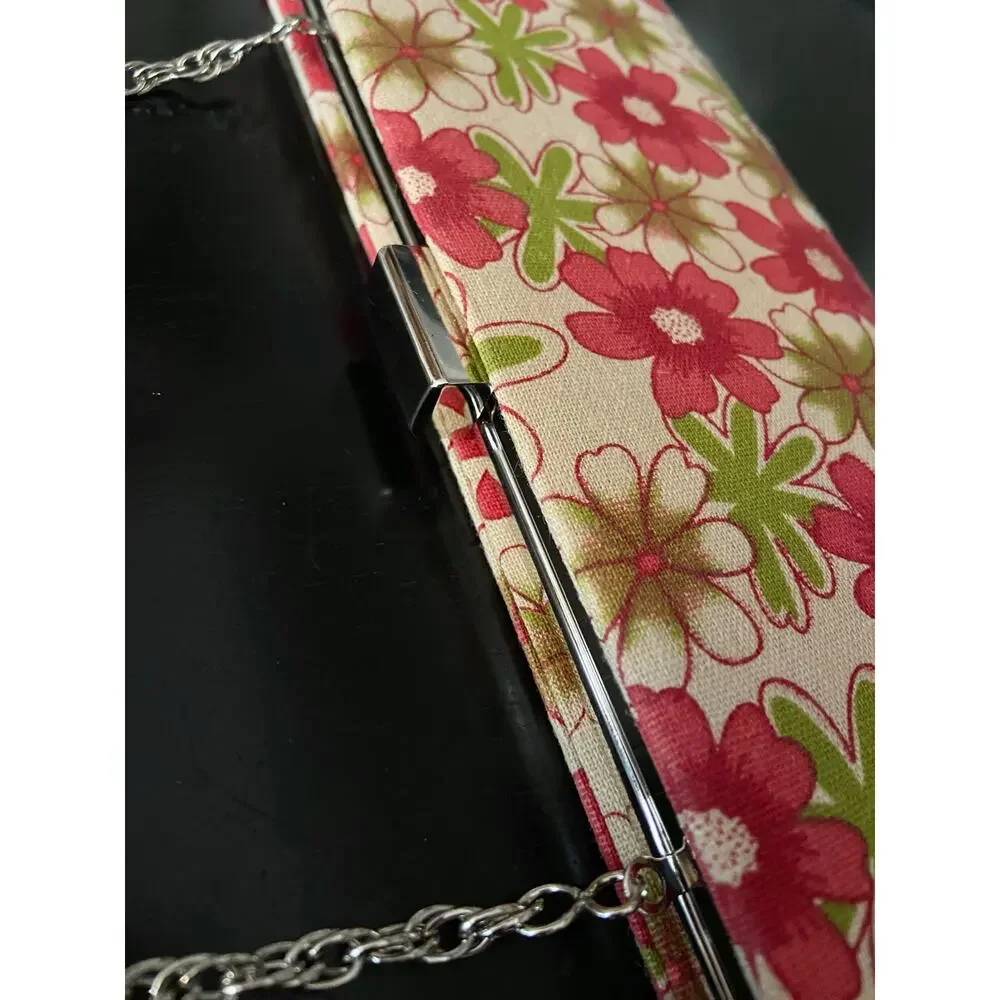 Spring Floral Clutch Purse w/Chain Strap